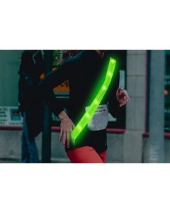 Rechargeable Running Gear LED Reflective Belt Sash Professional Safety Gear Safety Belt -Green