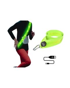 Rechargeable Running Gear LED Reflective Belt Sash Professional Safety Gear Safety Belt -White