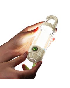 LED Camping Keychain Light - Mini Lantern with Hook for Outdoor Use Blackish Green