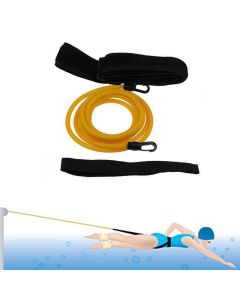 Elastic Swimming Training Band Set Adjustable Pool Swim Training Tether Swim Resistance Band Training Belt Blue
