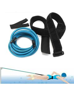 Elastic Swimming Training Band Set Adjustable Pool Swim Training Tether Swim Resistance Band Training Belt Yellow