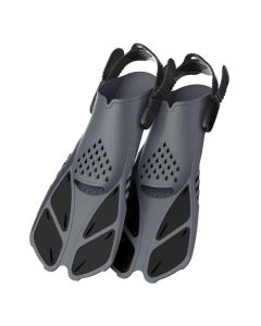 Pair of Snorkel Fins Diving Swim Fins Adjustable Open Heel Swimming Barefoot Flippers Cyan - L