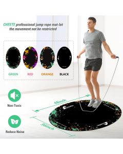 1pc Rubber Skipping Rope Mat 90x120cm Non-Slip Oval Anti-Wear Floor Mat