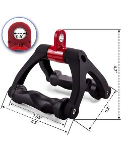 1 Piece Black Dual D-Tension Grip Removable V-Triangle Rod Home Gym