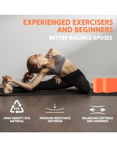2Pcs Light EVA Yoga Block Stretching Training Brick Light Blue
