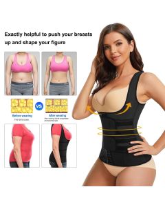 Waist Trainer Vest For Women Corset Trimmer Belt Slimming Body Shaper Tummy Control Cincher - M