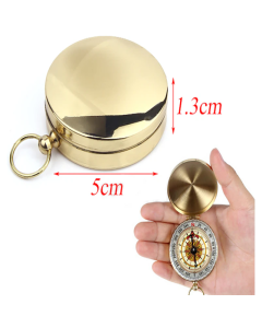 Portable Classic Brass Survival Camping Compass, Outdoor Hiking Pocket Watch Map