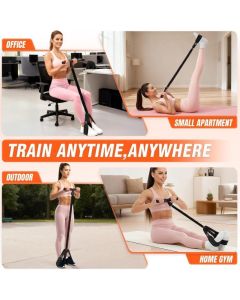 55LBS Foot Pedal Tension Rope, Home Leg Exercise Resistance Belt with Handle - Black