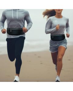 Running Belt Ultra Light Bounce Free Waist Pouch Bag Fitness Workout Belt Sport Waist Pack Exercise Waist Bag - Black