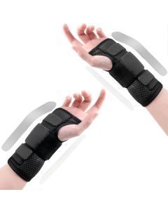 1Pair Carpal Tunnel Wrist Brace Carpal Tunnel Splint Arthritis Pain and Support For Sprained Relief Night Work - Gray & L