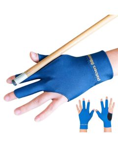 1 Pair Three Finger Billiards Gloves For Left Hand Pool And Snooker - Blue