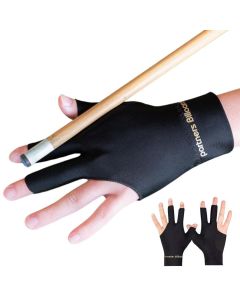 1 Pair Three Finger Billiards Gloves For Left Hand Pool And Snooker - Black