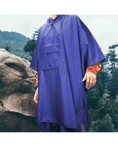 3 in 1 Portable Rain Poncho Waterproof Lightweight Emergency Raincoat with Pocket - Blue
