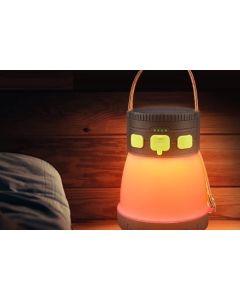 Solar Camping Lantern Rechargeable Outdoor LED Light with RGB Mood Lighting