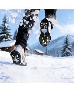 Winter Ice Cleats Snow Shoe Grips Anti-Slip Covers Outdoor Climbing Hiking (M)