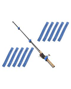 10Pcs Fishing Rod Straps Fishing Rod Clips for Casting Spinning Fly Rods - Blue