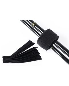 10Pcs Fishing Rod Straps Fishing Rod Clips for Casting Spinning Fly Rods - Black