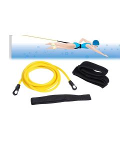 Swim Trainer Waist Belt with Swimming Resistance Tether Leash for Pool Training - Blue