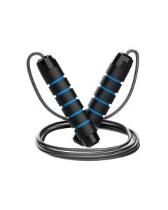 Adjustable Steel Jump Rope with Ball Bearings Foam Handles Tangle Free - Green
