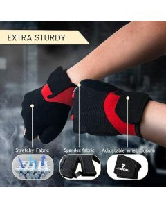 Fitness Gloves Half Finger Breathable Non Slip Weightlifting Training Workout Palm Support For Men And Women - Black M