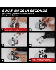 3PCS Heavy Duty Speed Bag Mount Hardware Set with Quick Release Pin Boxing Accessories Silver