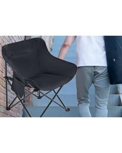 Compact Folding Chair Portable Camping Chair for Outdoor Activities - Black
