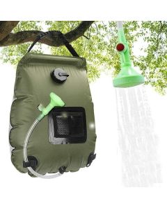 20L Camp Shower Bag Solar Heat Water Pipe Portable Camping Hiking Travel Outdoor - Black