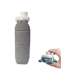 Foldable Collapsible Water Bottle Silicone Leak-proof Reusable for Gym Camping Hiking Travel Sports-Pink
