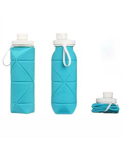 Foldable Collapsible Water Bottle Silicone Leak-proof Reusable for Gym Camping Hiking Travel Sports-Green