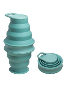 Foldable Water Cup Travel Silicone Sports Bottle Portable Collapsible Card Style Mug Gift - Pink
