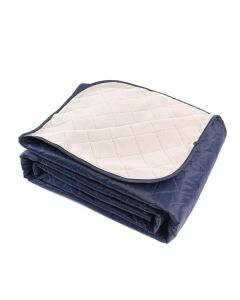 Outdoor Fleece Polyester Camping Blanket Waterproof Thick Portable Picnic Mat Machine Washable-dark blue