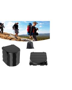 Portable Camping Toilet Folding Toilet for Adults with Lid -Black