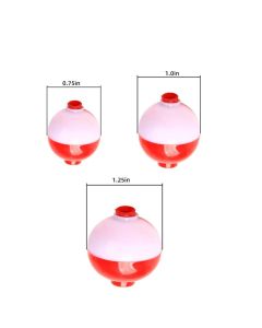 30 Pcs 1.25 Inch Red White Ball Floats Fishing Bobbers