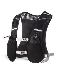 Men's Sports Running Vest Pcs for Cycling Hiking, Outdoor Mountaineering Water Bottle Storage Back Pcs (Black)