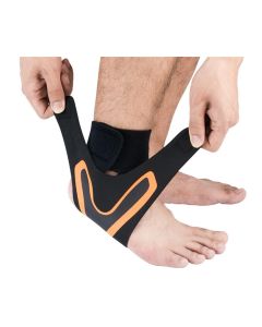 A Pair of Sports Ankle Sleeve Compression Anti-sprain Protection Socks Outdoor Sports Climbing Equipment-Orange XL