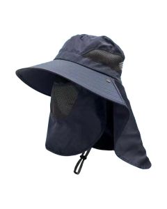 Fisherman Hat with Face Cover & Neck Flap Outdoors Sun Cap for Hiking Climbing