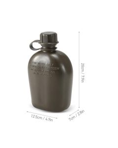 1L Outdoor Canteen Bottle, Camping Hiking Backpacking Water Bottle Kettle with Cover(green)