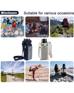 3Pcs Adjustable Strap Mesh Water Bottle Holder Outdoor Hiking Camping Carry Pouch Black Blue Grey