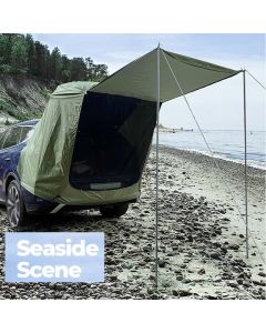 Car Trunk Tent with Canopy - Sun/Rain-Proof Outdoor Camping Picnic Tent, Green