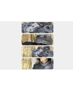 Outdoor Wide Brim Sun Hat With 2 Solar Fans Fishing And Beach Hat With Built In Fan -Patterned Grey