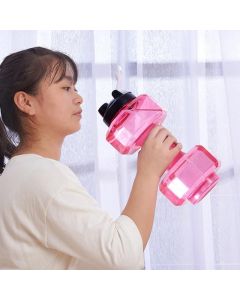 2200ML Sports Bottle, Plastic Dumbbell Cup Fitness Cup
