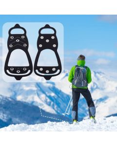 8 Steel Spike Anti-Slip Cleats 2 Pairs Silicone Shoe Covers M Size for Hiking Boots