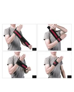 Gym Muscle Support Wrist Straps Weight Lifting Bodybuilding Wraps - Red
