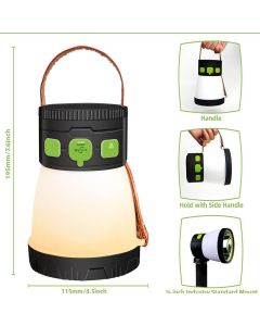 LED Solar Camping Light, 1500 Lumen Portable Flashlight, USB Rechargeable with 7 Lighting Modes & 7500mAh Battery, Outdoor Travel Camping Lantern