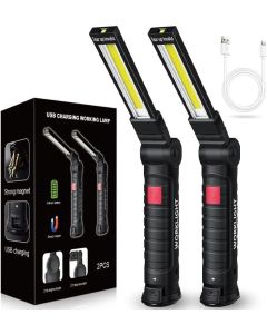 Rechargeable LED Work Light, Dual Color Combo Light 2 in 1 Inspection Light and 3W COB LED Torch Lam