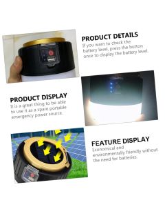 Solar Flashlight - USB Rechargeable LED Camping Light, Foldable Portable Phone Charging for Outdoor Travel