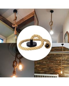 Vintage industrial style pendant lamp, loft lamp, hemp rope single head pendant lamp, for cafes, living room