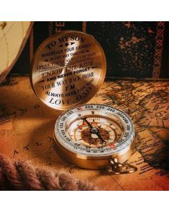 Dad To Son Enjoy The Ride Compass Copper Compass Christmas Gift