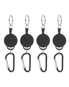 4pcs Telescopic Keychain Anti Theft Creative Retractable Key Ring Nylon Rope