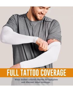 2 Pairs Arm Sleeves - UV Sun Protection Compression Sleeves for Men & Women,Travel, Outdoor, Sports Non-Slip Cooling Arm Covers(Black White)